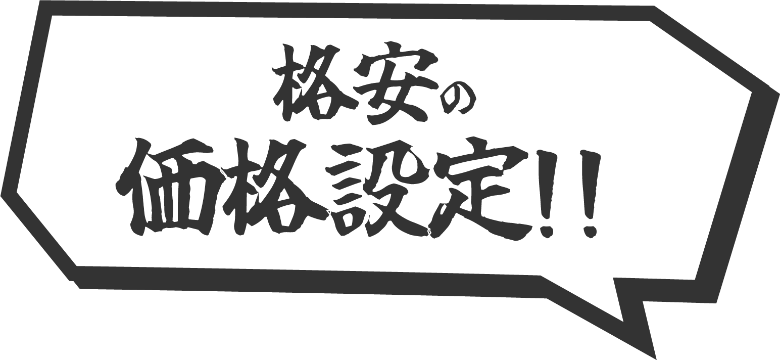 格安の価格設定!
