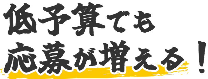 低予算でも応募が増える!